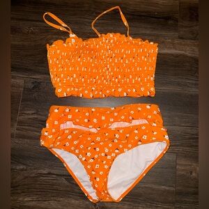 Orange Floral Bikini Set